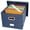 Navy Blue, variant on Hanging File Box with Lid & Metal Rails Document Organizer; For Hanging Letter Size Folders, Home & Office, Desktop & Cabinet Storage