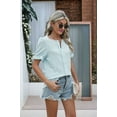 thumbnail image 4 of Womens Fashion Tops Cute Puff Sleeve Blouses for Women Dressy Casual Spring Summer Clothes Outfits for 2025 Lake Blue S, 4 of 8