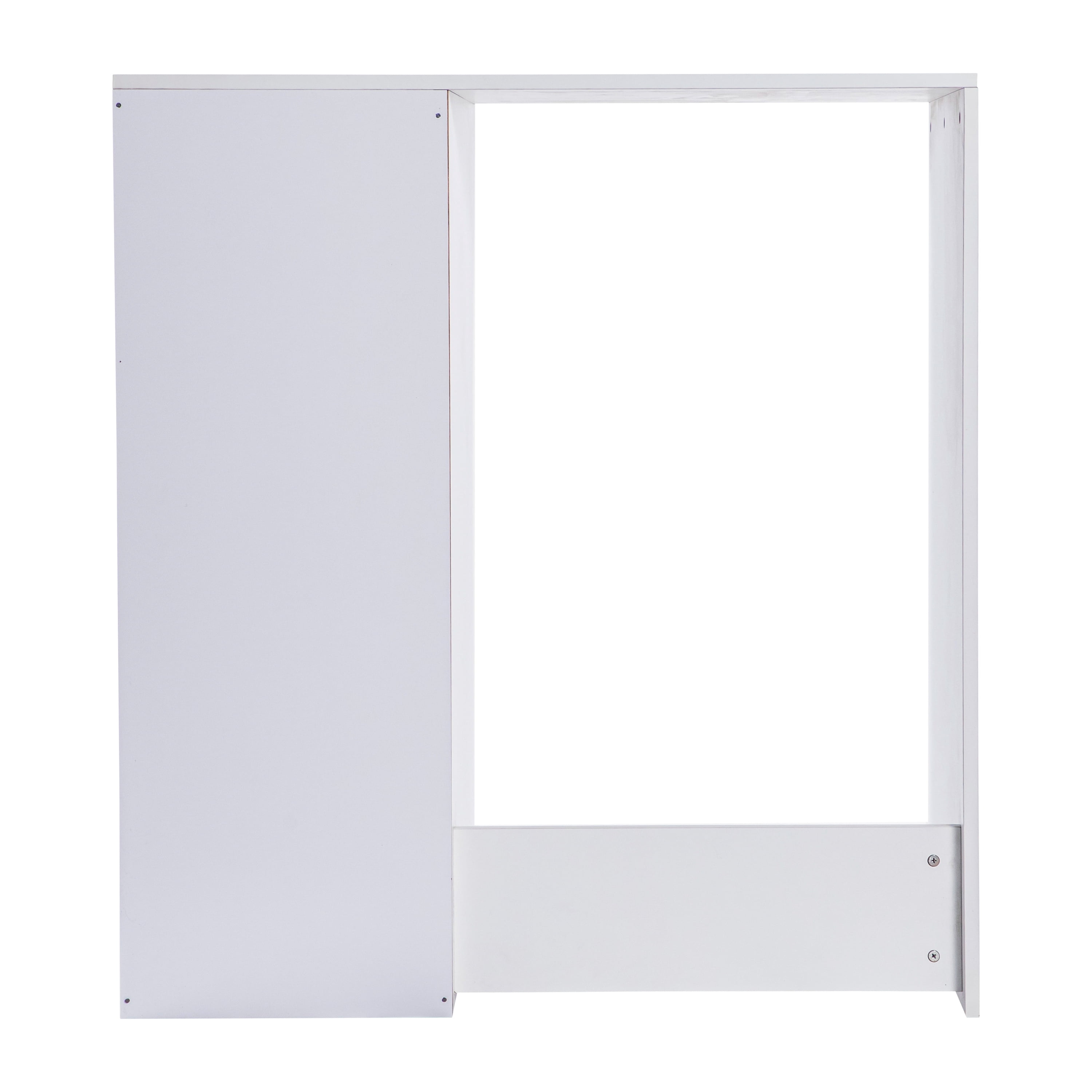 Emma + Oliver Mini Fridge Overshelf with Dual Side Cubbies in White