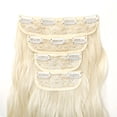 thumbnail image 4 of 4PCS Long Curly Hair Extension Clips Set for Women Clip In Natural Looking Wig Pieces Easy to Wear 22in Length 190g Weight for Layered Hairstyle Daily Wear, 4 of 8