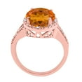 thumbnail image 2 of Mauli Jewels Engagement Rings for Women 4.53 Carat Oval Shaped Citrine and Diamond Ring 4-Prong 10K Rose Gold, 2 of 6