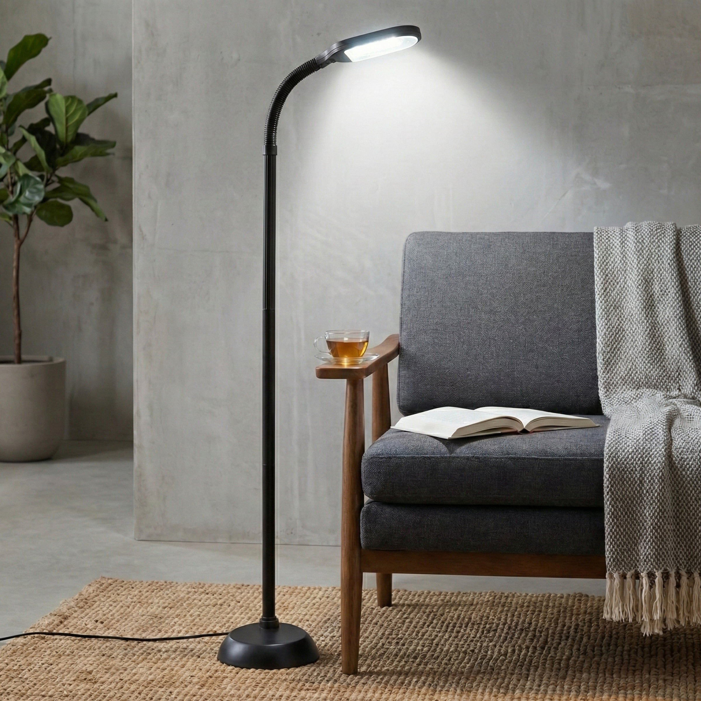 フロアスタンド Floor lamp lighting fixture Lavish Home 63-Inch Adjustable Floor Lamp (Black) - Walmart.com