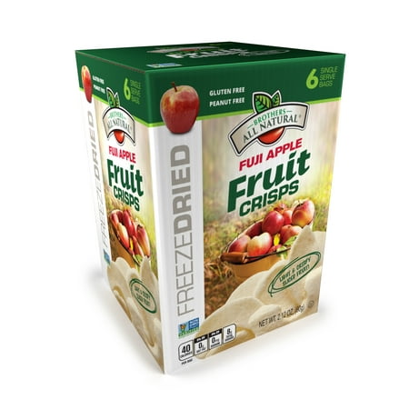 Brothers All Natural Freeze-Dried Fuji Apples Fruit Crisps, 2.12 Oz., 6
