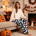 thumbnail image 7 of 1-Pc Ghost Print Elastic Waist Pajama Pants for Women, Halloween Loose Fit Lounge Bottoms — No Drawstring Sleepwear with Pumpkin Graphic Comfy Night Trousers Black L, 7 of 7