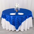 thumbnail image 2 of Efavormart 72"x72" Royal Blue Satin Stripe Square Table Overlay, Smooth Elegant Table Topper For Wedding Party Event Banquet, 2 of 10