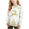 thumbnail image 2 of Tdoqot Girls Christmas Sweatshirts- Cute Pullover Long Sleeve Crewneck Kids Festive Shirts White Size 6, 2 of 7