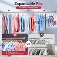 thumbnail image 2 of LZNIOZ 525LB Collapsible Heavy Duty Clothes Rack with Wheels Expandable Rolling Garment Rack for Closet Storage with Mesh Shelf,75"L×70"H×22"W, Sliver, 2 of 8