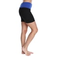thumbnail image 2 of Nouveau Women's Workout Active Yoga Shorts w/ Fold Over Waistband - Ladies Casual Loungewear, 2 of 3
