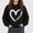 Black, variant on WAVSUF Girls Hooded Sweatshirts, Heart Print Hooded Long Sleeve Fall Casual Daily Pullover Pink 7-8
