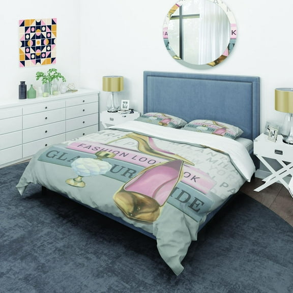 Designart 'Glam fashion High Heels III' Glam Duvet Cover Set