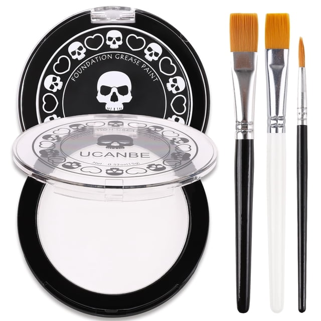 Set de pintura facial y corporal UCANBE en blanco y negro con kit de pinceles para Halloween