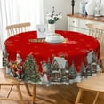 thumbnail image 2 of Nanqianyi White Snowman Christmas Round Tablecloth 70 Inch, Santa Claus Pattern for Winter Holiday Party Kitchen Dinner Decor, 2 of 9