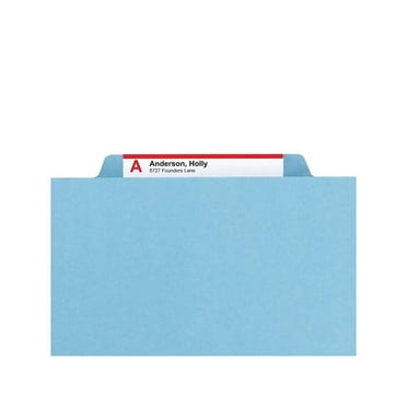 Smead SafeSHIELD Pressboard Hanging File Folder 2" Expansion 2/5-Cut Tab Letter Size Blue (65105)
