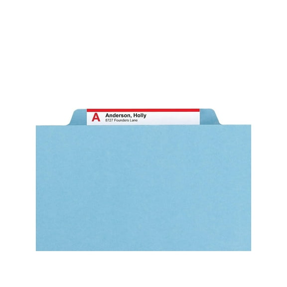Smead SafeSHIELD Pressboard Hanging File Folder 2" Expansion 2/5-Cut Tab Letter Size Blue (65105)