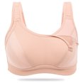 thumbnail image 3 of Wingslove Women's Non Padded Wireless Plus Size High Impact Sports Bra, Pink 34G, 3 of 10