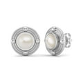 thumbnail image 2 of 6mm Round Pearl 925 Sterling Silver Minimalist Women Valentines Day Gifts Stud Earring, 2 of 4