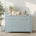 thumbnail image 2 of Hassch 55.1" Buffet Sideboard with 2 Drawers and 4 Doors, Coffee Bar Cabinet with Adjustable Shelves, Cupboard for Kitchen, Dining Room, Living Room, Cyan, 2 of 10