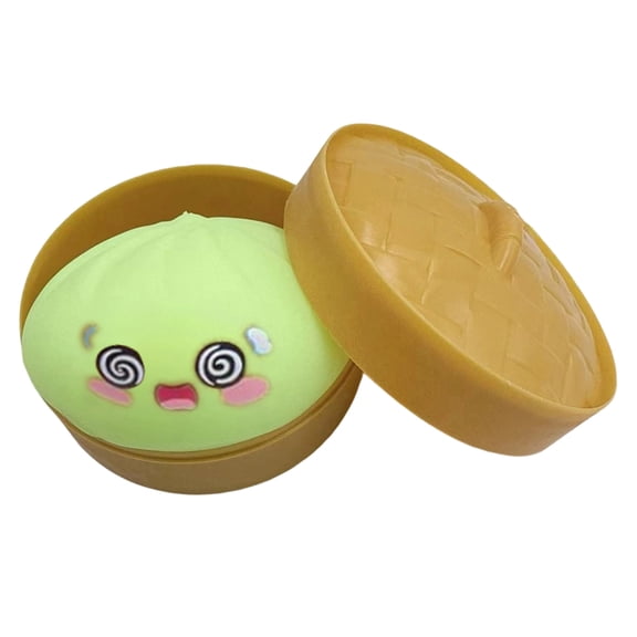Cute Green Dumpling Squishy 4 Inch, Stress Ball, Goodie Bag Filler