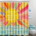thumbnail image 3 of Boho Floral Shower Curtain Bohemian Colorful Rainbow Flower Motivational Sayings Shower Curtain for Bathroom,Polyester Fabric Shower Curtains Machine Washable Waterproof Bath Decor 72" x 72", 3 of 6