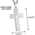 thumbnail image 5 of APSVO Silver Cross Necklaces for Men Boys American Flag Pendant Chain Catholic Christian Religious Birthday First Communion Graduation Fathers Day Jewelry Gifts Teen Him Dad Son Adults Kids Age Ideas, 5 of 7