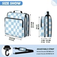 thumbnail image 3 of Zipper Binder with Shoulder Strap 2 inch 3 Ring Waterproof File Folder Organizer Bag 500 Sheet Light Blue and White Checkered, 3 of 8