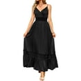 thumbnail image 3 of Liacowi Women Loose Dress V Neck Sleeveless Casual A-Line Dresses Lace Long Dress Flowy Sundress, 3 of 6