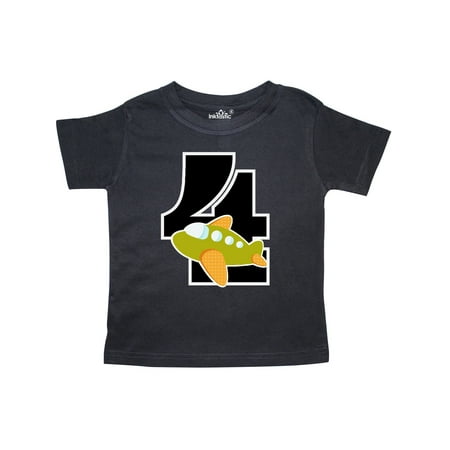 

Inktastic 4th Birthday Airplane 4 Year Old Gift Toddler Boy Girl T-Shirt