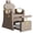 Gray-Gold, variant on KIGOTY Reclining Pedicure Chair No Plumbing, Reclining Pedicure Station Unit with Massage Foot Bath & Hidden Storage Platform, Height Adjustable Lift Spa Chair for Salon Home Nail Tech, Pink-Gold
