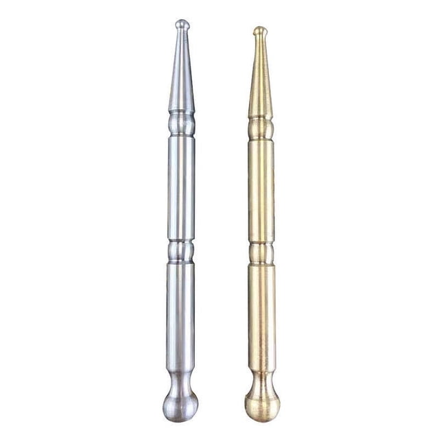 Barra de acupuntura de acero inoxidable para ojos, cara, punto de acupuntura meridiano, pluma de acupuntura para pies, tabla de masaje, palo de masaje de dos cabezas