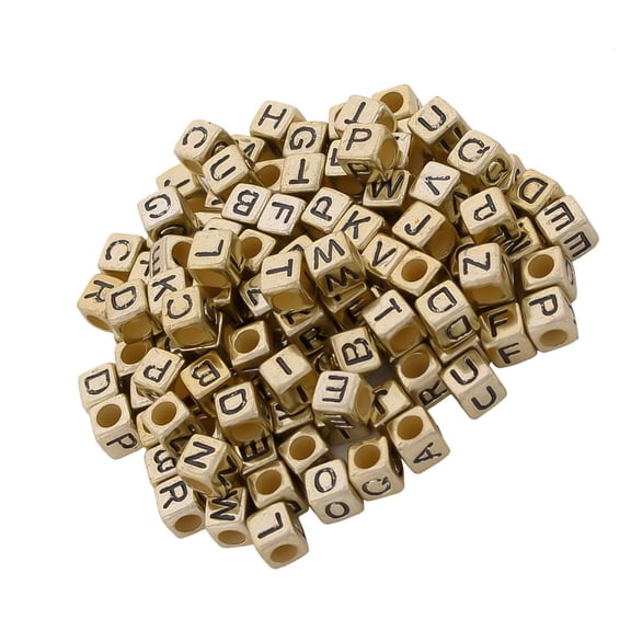 LOLIPPYY 500 Pieces Plastic Alphabet Letter Beads for Making Craft Accessories with Hole Design