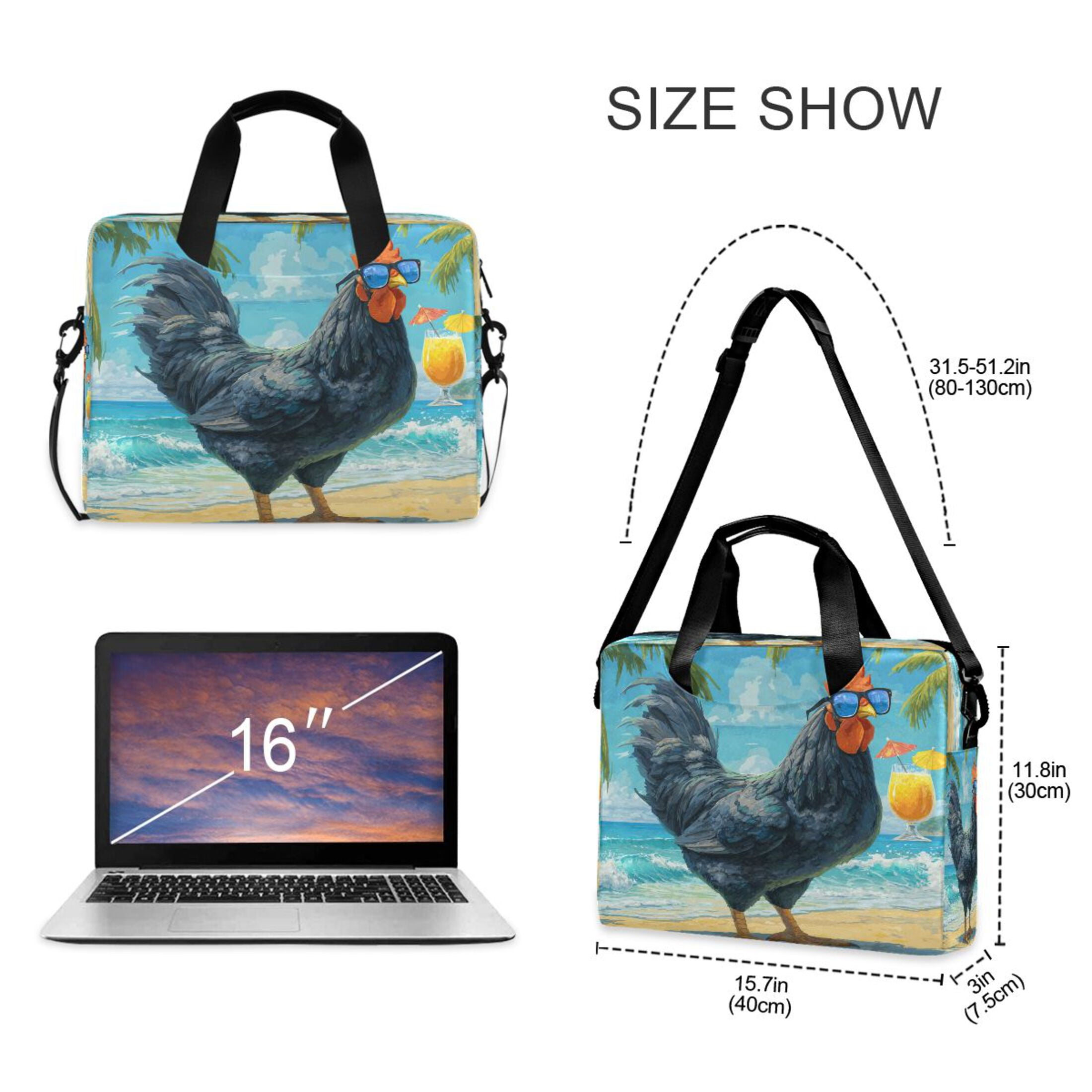 Laptop Bag Laptop Briefcase 15.7 x 3 x 11.8 Inches Laptop Bag Briefcases Laptop Storage Travel Laptop Bag Work Laptop Bag Black Rooster