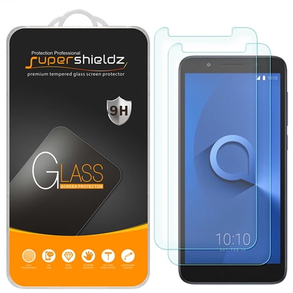 [2-Pack] Supershieldz for Alcatel 1X Tempered Glass Screen Protector, Anti-Scratch, Anti-Fingerprint, Bubble Free