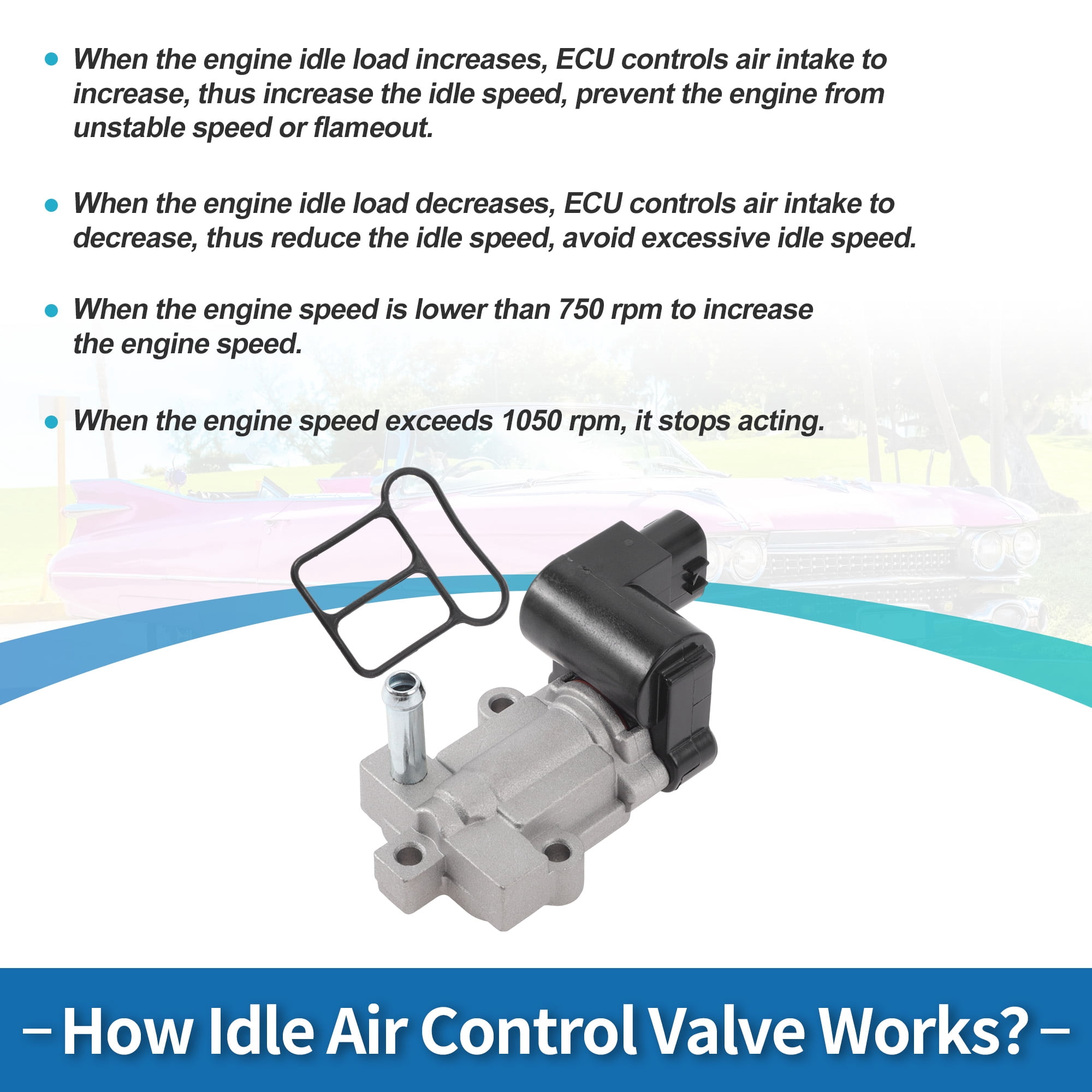 Unique Bargains Car Idle Air Control Valve for Toyota RAV4 1999-2000 No.2227074370 IACV Idle Motor Idle Air Control Valve