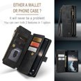 thumbnail image 5 of for iPhone 16 Pro Max Case Wallet for Women and Men, iPhone 16 Pro Max Case, PU Leather Magnetic Flip Strap Wristlet Zipper Card Holder Wallet Business Phone Cover for iPhone 16 Pro Max, Black, 5 of 10
