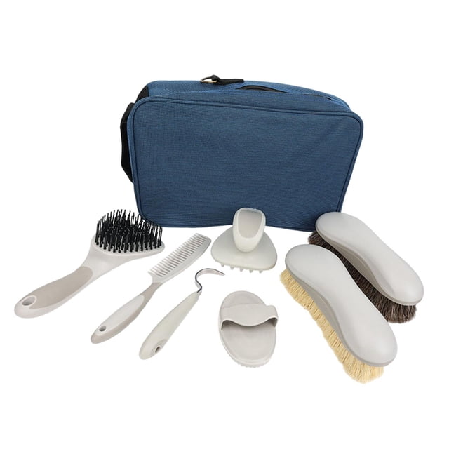 Juego de 8 cepillos de limpieza portátiles Zulema con bolsa de almacenamiento para adultos Gris