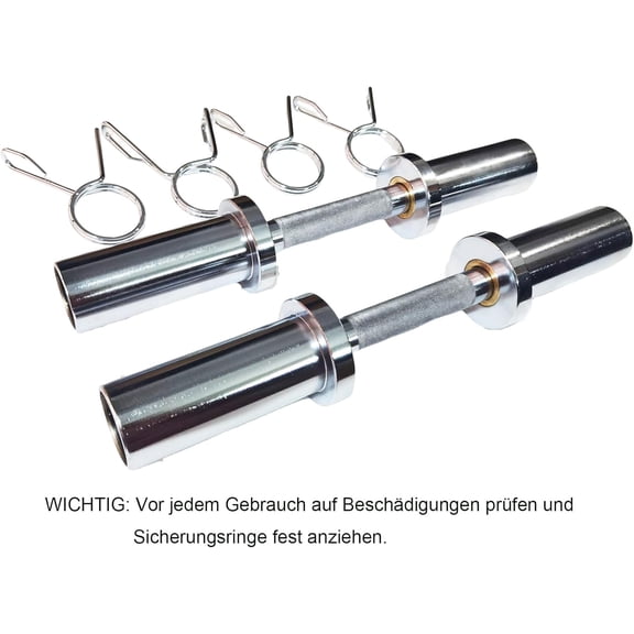 Olympic Dumbbell Handles Set of 2, 16 Inch Weight Bars with Spring Collars for Home Gym Strength Training