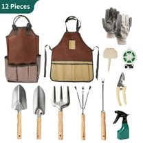 Garden Tool Set, Qissep 12 Piece Stainless Steel Heavy Duty Gardening Tools Set with Ergonomic Handles & Durable Organizer Handbag,Ideal Gardening Gifts for Mothers, Father,Gardener, Beginners