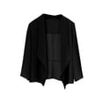 thumbnail image 4 of Duoif Cardigans for Women Trendy Women's Ruched Sleeve Lightweight Thin Chiffon Womens Cardigan Black XXL, 4 of 8