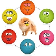 Smile Face Dog Squeaky Toys Soft Latex Squeak Balls for Puppy Small Medium Pet Dogs 6 Pcs/Set