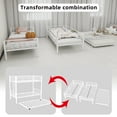 thumbnail image 4 of Twin over Twin Bunk Bed with Trundle,Heavy Duty Metal Bed Frame with Sturdy Guardrail for Kids/Adults,Noise Reduced,White, 4 of 8