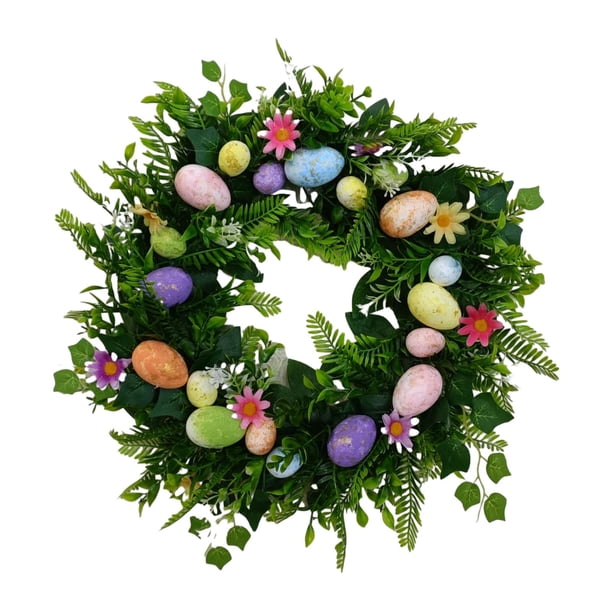 Guirnalda de hojas verdes artificiales, guirnaldas colgantes, decorativas, Pascua artificial Estilo A