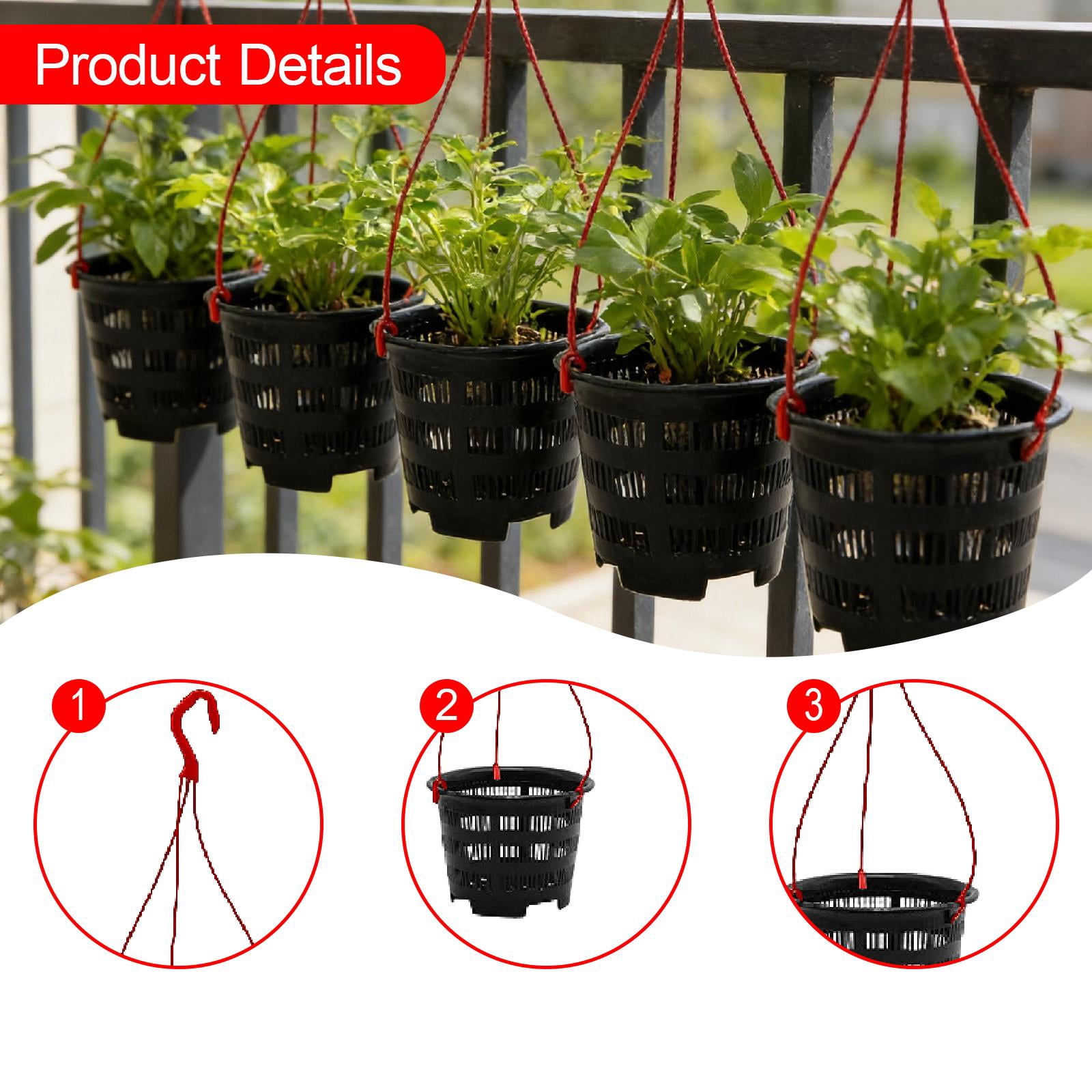 QSTDGVPW 5 Pieces Orchid Hanging Planters Hanging Plant Pots for Indoor Outdoor Patio