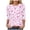 Pink, variant on Yammkia Valentine Tops for Women Womens 3/4 Sleeve Crew Neck Valentine T Shirts Love Heart Printed Graphic Tee Tops(Hot Pink,L)
