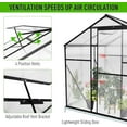 thumbnail image 2 of 12x8 FT Polycarbonate Greenhouses with Sliding Door and Adjustable Vent Window, Heavy Duty Outdoor Aluminum Walk-in Green House for Outdoor Garden Backyard, Greenhouses for Outdoors, Black, 2 of 5