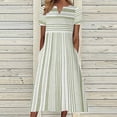 thumbnail image 2 of B91xZ Robes d'Été pour Femmes 2024 Mode Manches Bouffantes Robe à Volants Robe d'Été Hiver Tenue de Plage, Vert P, 2 of 5