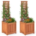 thumbnail image 1 of Costway 2 PCS Wooden Raised Garden Bed Elevated Yard Planter Box with Trellis Open-Ended, 1 of 10