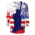 thumbnail image 5 of TARIENDY 3/4 Length Sleeve Womens Shirts Independence Day Plus Size Tunic Blouses Crewneck USA Flag Graphic T Shirt Loose Fit Spring Summer Outfits Blue*2 XXXL, 5 of 5