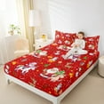 thumbnail image 4 of Manfei Lovely Santa Claus Full Sheet Set,Xmas Reindeer Unicorn Red White,Decor For Kids,4-Piece, 4 of 7