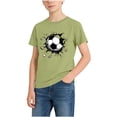 thumbnail image 2 of hengsof Boys' Short Sleeve Soccer T-Shirt Breathable Quick Dry Children's Sports Top Casual Loose Round Neck Shirt for Ages 2-13, 2 of 7