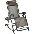 thumbnail image 1 of Adjustable Grey Zero Gravity Rocking Lounge Chair - Outdoor Patio Recliner with Headrest & Tray - Perfect for Garden, Beach & Camping Relaxation, 1 of 7